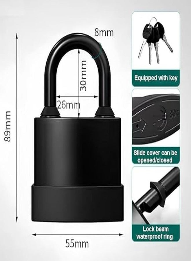 Vroxy Heavy Duty Outdoor Waterproof Padlock | Weatherproof Rust-Proof Steel Lock with Keys | High Security for Shed, Garage, Garden Gate, Door, Chain (1Pcs) (55mm (with 4 Keys)) - Image 2